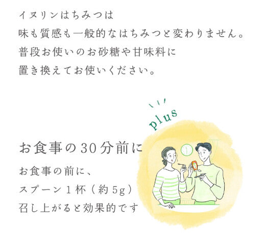 からだに優しいイヌリンはちみつ 300g 非加熱はちみつ 健康 美容 低GI値 アカシアはちみつ
