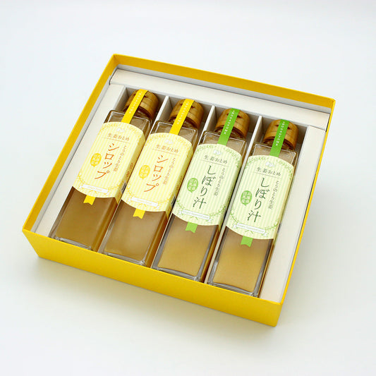 送料無料【無添加】しょうがしぼり汁2本としょうがシロップ2本セット