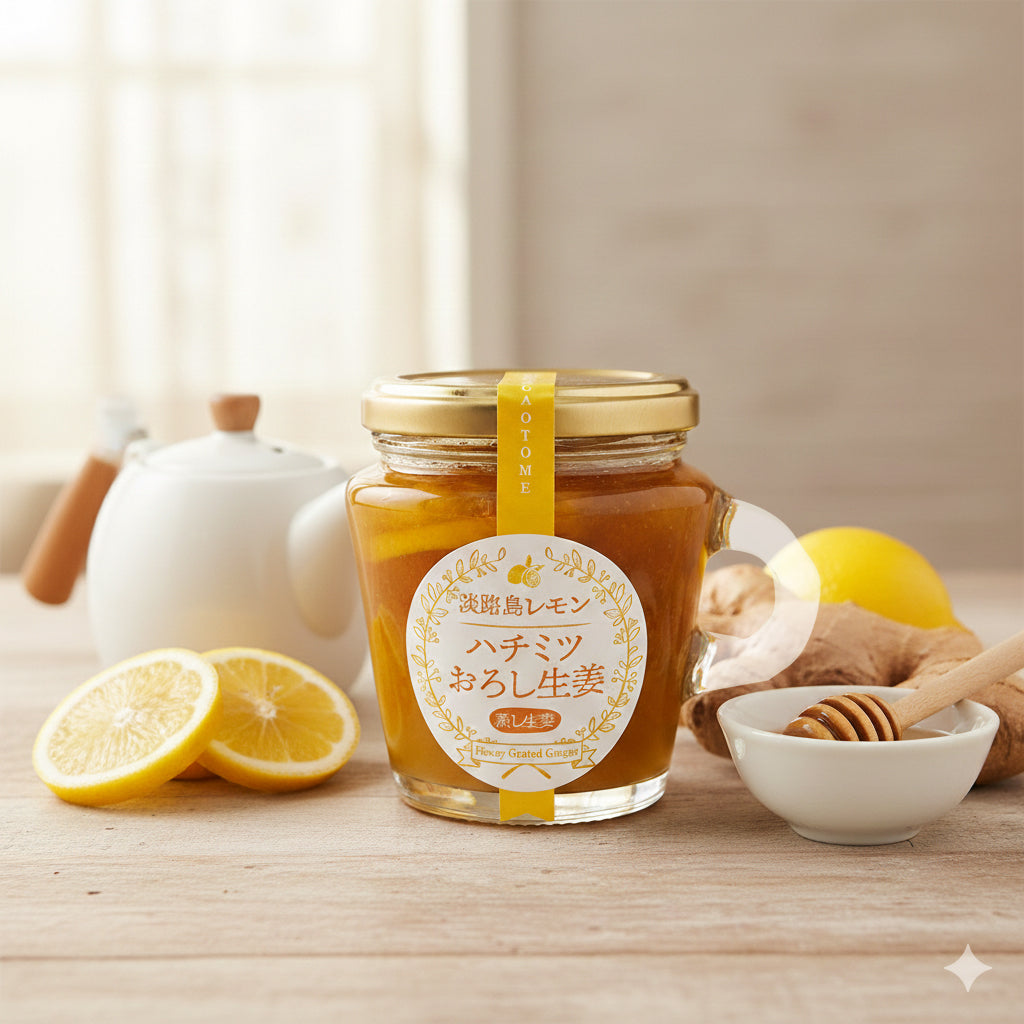 ハチミツおろし生姜レモン【淡路島産ノーワックスレモン】